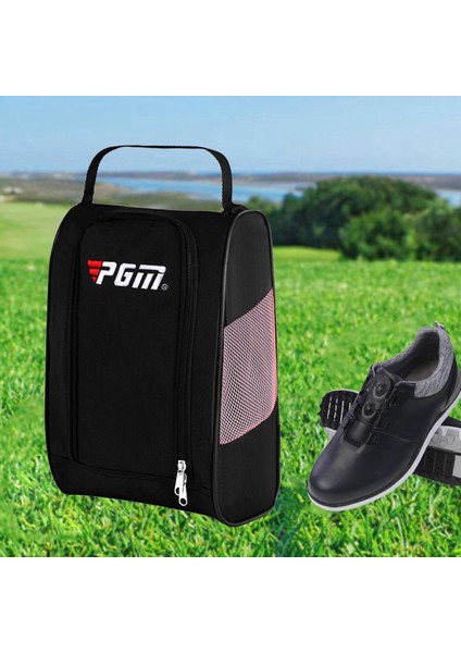 Golf Ayakkabı Çanta Cepler Bagaj Fermuarlı Spor Ayakkabı Taşıyıcı Depolama Oyuncu Siyah Pembe (Yurt Dışından) modelleri