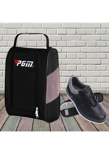 Golf Ayakkabı Çanta Cepler Bagaj Fermuarlı Spor Ayakkabı Taşıyıcı Depolama Oyuncu Siyah Pembe (Yurt Dışından) indirimleri