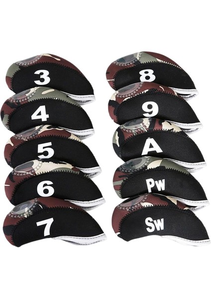 10 Parça Golf Demir Headcover Set Golf Kulübü Başkanı Sayı 3-9, A, P, S (Yurt Dışından)