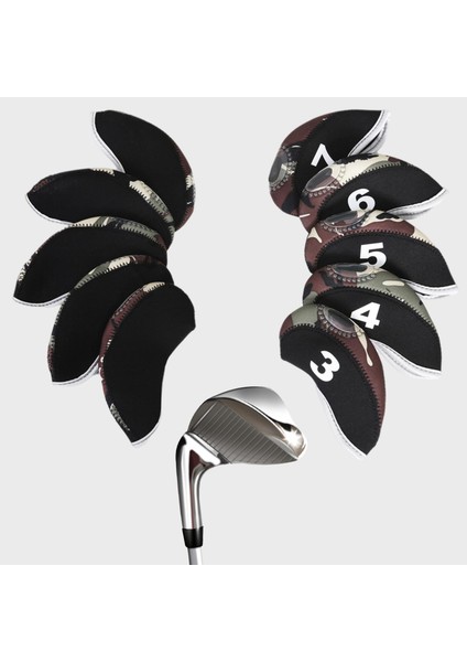 10 Parça Golf Demir Headcover Set Golf Kulübü Başkanı Sayı 3-9, A, P, S (Yurt Dışından) fiyatları