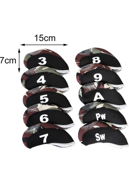 10 Parça Golf Demir Headcover Set Golf Kulübü Başkanı Sayı 3-9, A, P, S (Yurt Dışından) modelleri