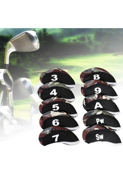 10 Parça Golf Demir Headcover Set Golf Kulübü Başkanı Sayı 3-9, A, P, S (Yurt Dışından) fırsatları