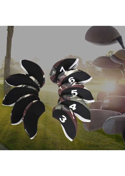 10 Parça Golf Demir Headcover Set Golf Kulübü Başkanı Sayı 3-9, A, P, S (Yurt Dışından) indirimleri