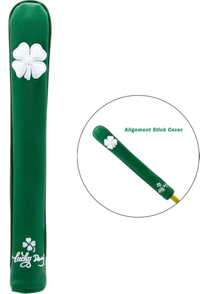 Şanslı Yaprak Işlemeli Golf Hizalama Çubuk Kapağı Iyi Yapılmış Kasa Başlık Yeşil (Yurt Dışından) fırsatları