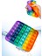 Pop It Push Bubble Fidget Özel Pop Duyusal Oyuncak Zihinsel Stres Oyunu Popit Gökkuşağı 1