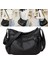 Şık Crossbody Çanta Totes Ayarlanabilir Kayış Iş Pu Deri Omuz Çantası B-BLACK-26X10X20CM 5