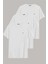 Beyaz Renk Rahat Kalıp Erkek T-Shirt 3 Lü Paket JCK3000 1