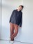 Polarlı Kalın Kışlık Oversize Kapüşonlu Sweatshirt Unisex Siyah 3