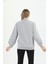 Organk Pamuklu Balıkçı Yaka Kadın Gri Melanj Sweatshirt 5