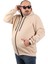 Mocgrande Büyük Beden Unisex Kapüşonlu 3ip Sweat 11701 Bej 2