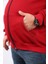 Mocgrande Büyük Beden Unisex Kapüşonlu 3ip Sweat 11701 Bordo 3