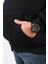 Mocgrande Büyük Beden Unisex Kapüşonlu 3ip Sweat 11701 Siyah 4
