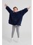 Çocuk Oversize Giyilebilir Battaniye Tek Beden Çok Rahat 12 Yaş Altı Unisex Hoodie Peluş Kapüşonlu Sweatshirt 6