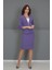 V Yaka Boydan Kuplu Kısa Ceket & Düz Dar Etek-Lila 2