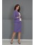 V Yaka Boydan Kuplu Kısa Ceket & Düz Dar Etek-Lila 4