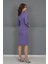 V Yaka Boydan Kuplu Kısa Ceket & Düz Dar Etek-Lila 5
