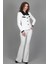 Garnili Ceket & İspanyol Paça Pantolon Takım-Beyaz 1