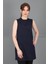 Sıfır Yaka Kolsuz Bluz- Lacivert 3
