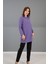 Sıfır Yaka Uzun Kol Bluz-Lila 2