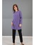 Sıfır Yaka Uzun Kol Bluz-Lila 3