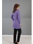Sıfır Yaka Uzun Kol Bluz-Lila 4