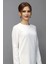 Sıfır Yaka Uzun Kol Bluz- Beyaz 2