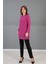 Sıfır Yaka Uzun Kol Bluz-Fuşya 2