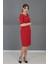 Kokteyl Kısa Kol Elbise-Kırmızı 4