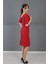 Kokteyl Kısa Kol Elbise-Kırmızı 5