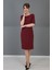 Kokteyl Kısa Kol Elbise-Bordo 1