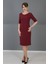 Kokteyl Kısa Kol Elbise-Bordo 4