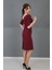 Kokteyl Kısa Kol Elbise-Bordo 5