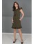 Fırfırlı Elbise-Haki 4