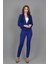 Şeritli Mini Ceket & Boru Paça Pantolon Takım-Saks 4