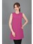 Sıfır Yaka Kolsuz Bluz-Fuşya 2