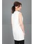 Sıfır Yaka Kolsuz Bluz- Beyaz 4