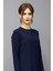Sıfır Yaka Uzun Kol Bluz- Lacivert 1