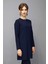 Sıfır Yaka Uzun Kol Bluz- Lacivert 2