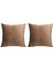 2x Yumuşak Atmak Yastık Dekoratif Yastık Kapakları Kanepe Ev Yatak Odası Kahverengi 2
