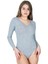 Bisiklet Yaka Uzun Kol Çıtçıtlı Kadın Body 321 1
