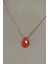 Turuncu Damla Şeker Gümüş Kolye 8X12 mm 4