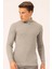Erkek Balıkçı Yaka Slim Fit Fitilli Triko Kazak 6091288 Gri 1
