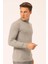 Erkek Balıkçı Yaka Slim Fit Fitilli Triko Kazak 6091288 Gri 4