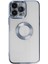 Caseworld Apple iPhone 14 Pro Kapak Yanları Renkli Lens Korumalı Logo Gösteren Şeffaf Luxury Silikon Kılıf - Açık Mavi 1