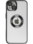 Caseworld Apple iPhone 14 Kapak Yanları Renkli Lens Korumalı Logo Gösteren Şeffaf Luxury Silikon Kılıf - Siyah 1