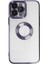 Caseworld Apple iPhone 13 Pro Kapak Yanları Renkli Lens Korumalı Logo Gösteren Şeffaf Luxury Silikon Kılıf - Mor 1