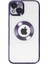 Caseworld Apple iPhone 13 Kapak Yanları Renkli Lens Korumalı Logo Gösteren Şeffaf Luxury Silikon Kılıf - Mor 1