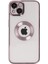Caseworld Apple iPhone 13 Kapak Yanları Renkli Lens Korumalı Logo Gösteren Şeffaf Luxury Silikon Kılıf - Rose Gold 1