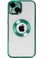Caseworld Apple iPhone 13 Kapak Yanları Renkli Lens Korumalı Logo Gösteren Şeffaf Luxury Silikon Kılıf - Yeşil 1