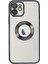 Caseworld Apple iPhone 12 Kapak Yanları Renkli Lens Korumalı Logo Gösteren Şeffaf Luxury Silikon Kılıf - Siyah 1